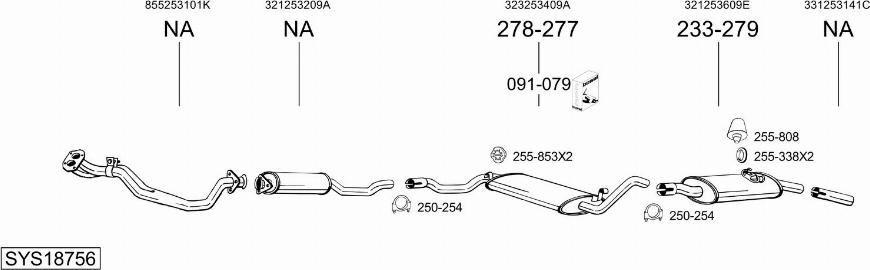 Bosal SYS18756 - Система випуску ОГ autocars.com.ua