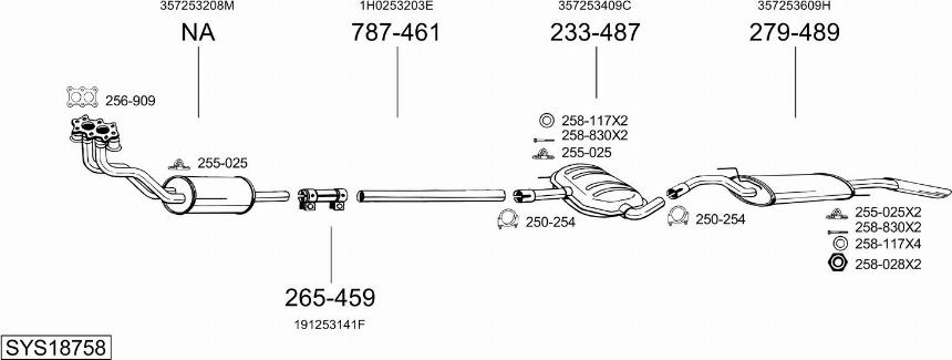 Bosal SYS18758 - Система випуску ОГ autocars.com.ua