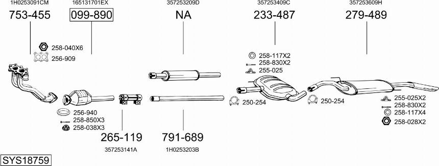 Bosal SYS18759 - Система випуску ОГ autocars.com.ua