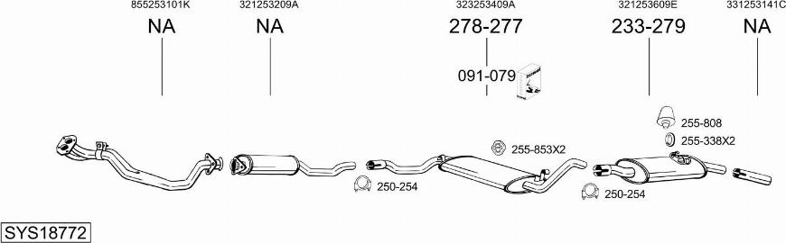 Bosal SYS18772 - Система випуску ОГ autocars.com.ua