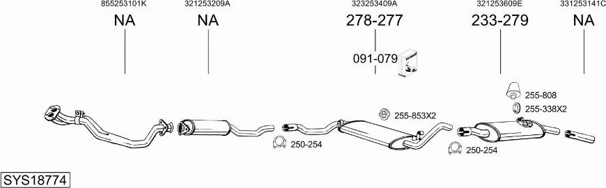 Bosal SYS18774 - Система випуску ОГ autocars.com.ua