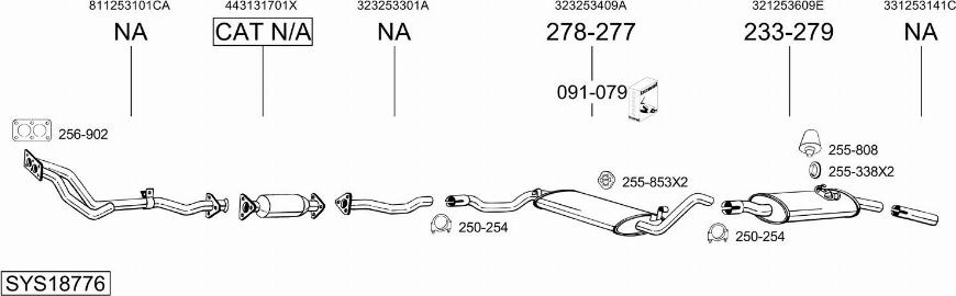 Bosal SYS18776 - Система випуску ОГ autocars.com.ua
