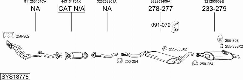 Bosal SYS18778 - Система випуску ОГ autocars.com.ua