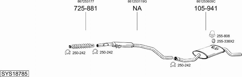 Bosal SYS18785 - Система випуску ОГ autocars.com.ua
