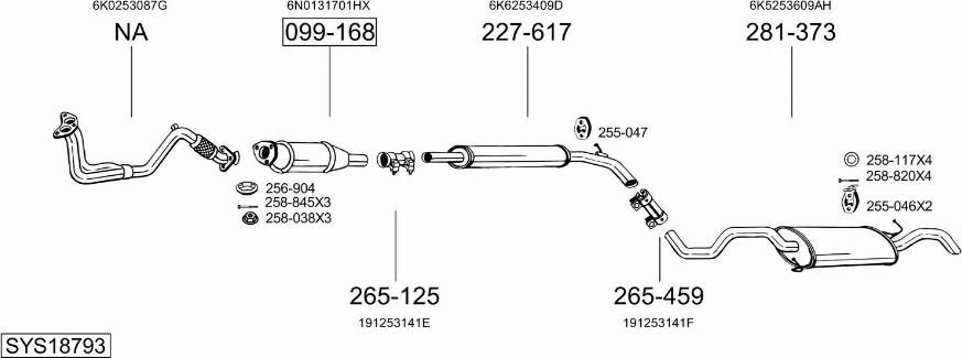 Bosal SYS18793 - Система випуску ОГ autocars.com.ua