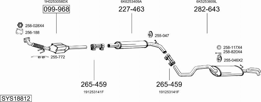 Bosal SYS18812 - Система випуску ОГ autocars.com.ua