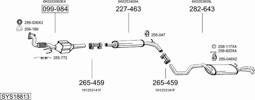 Bosal SYS18813 - Система випуску ОГ autocars.com.ua