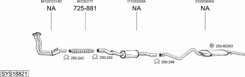 Bosal SYS18821 - Система випуску ОГ autocars.com.ua