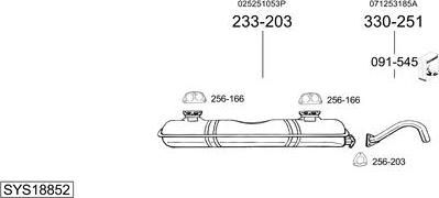 Bosal SYS18852 - Система випуску ОГ autocars.com.ua