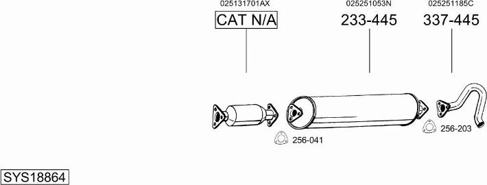Bosal SYS18864 - Система випуску ОГ autocars.com.ua