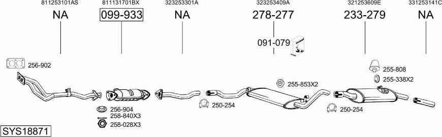 Bosal SYS18871 - Система випуску ОГ autocars.com.ua