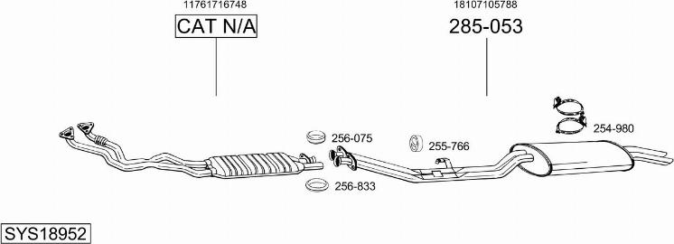 Bosal SYS18952 - Система випуску ОГ autocars.com.ua