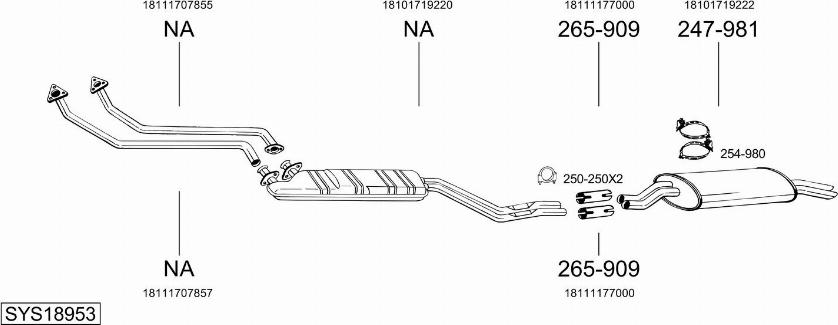 Bosal SYS18953 - Система випуску ОГ autocars.com.ua