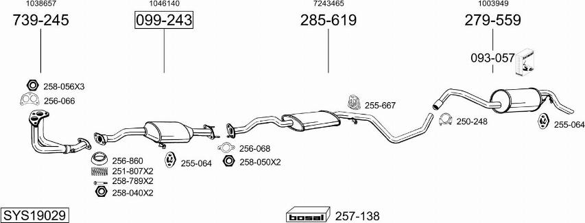 Bosal SYS19029 - Система выпуска ОГ avtokuzovplus.com.ua