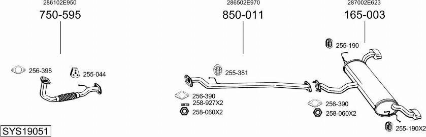 Bosal SYS19051 - Система випуску ОГ autocars.com.ua