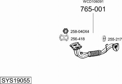 Bosal SYS19055 - Система випуску ОГ autocars.com.ua