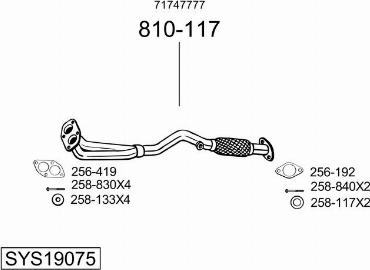 Bosal SYS19075 - Система випуску ОГ autocars.com.ua