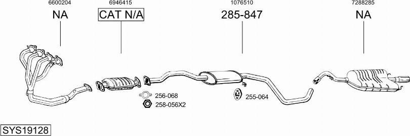 Bosal SYS19128 - Система випуску ОГ autocars.com.ua