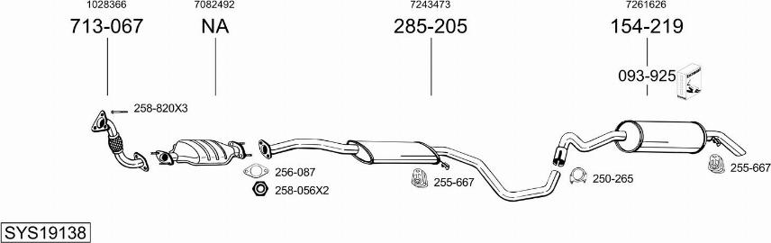 Bosal SYS19138 - Система випуску ОГ autocars.com.ua