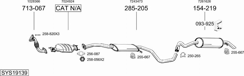 Bosal SYS19139 - Система випуску ОГ autocars.com.ua