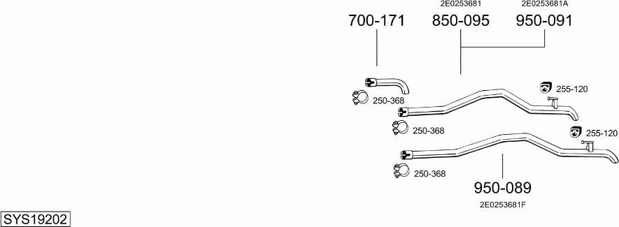 Bosal SYS19202 - Система випуску ОГ autocars.com.ua