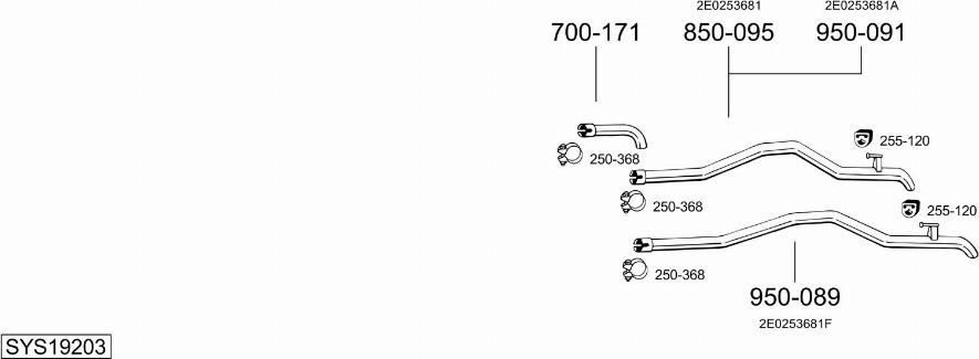 Bosal SYS19203 - Система випуску ОГ autocars.com.ua