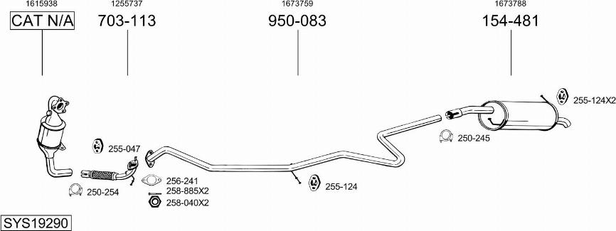 Bosal SYS19290 - Система випуску ОГ autocars.com.ua