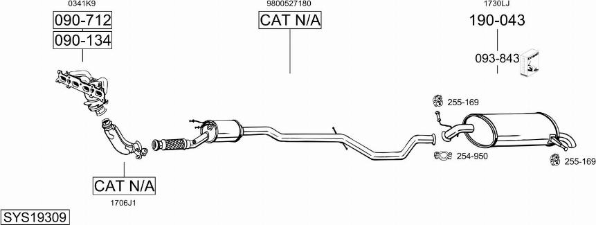 Bosal SYS19309 - Система випуску ОГ autocars.com.ua