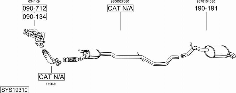 Bosal SYS19310 - Система випуску ОГ autocars.com.ua