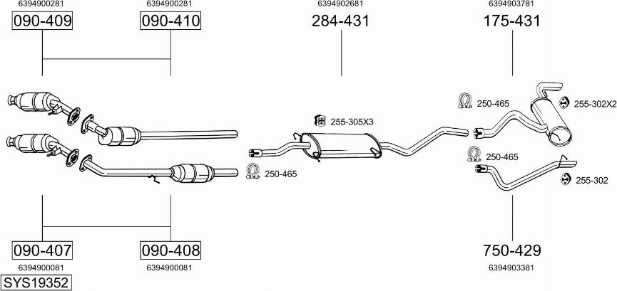 Bosal SYS19352 - Система выпуска ОГ autodnr.net