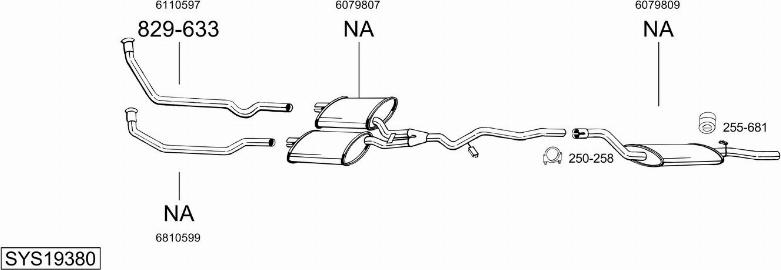 Bosal SYS19380 - Система випуску ОГ autocars.com.ua