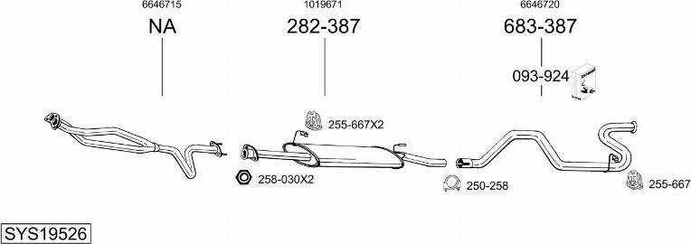 Bosal SYS19526 - Система випуску ОГ autocars.com.ua