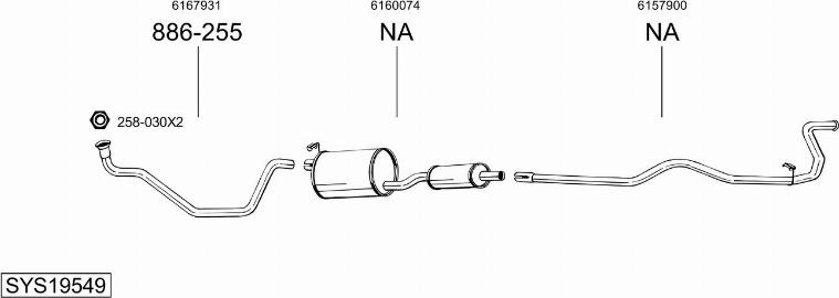 Bosal SYS19549 - Система випуску ОГ autocars.com.ua