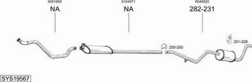 Bosal SYS19567 - Система випуску ОГ autocars.com.ua