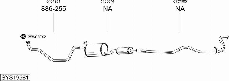 Bosal SYS19581 - Система випуску ОГ autocars.com.ua