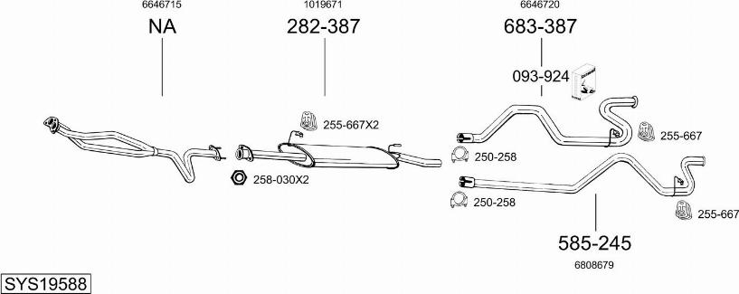 Bosal SYS19588 - Система выпуска ОГ avtokuzovplus.com.ua