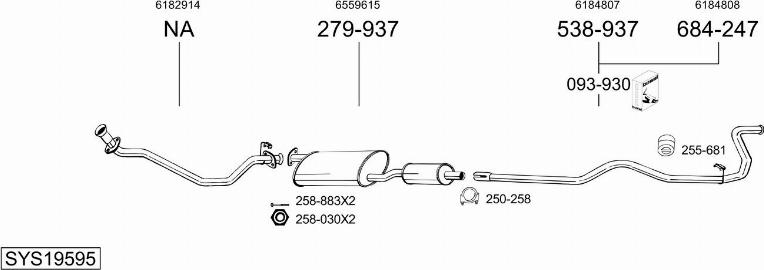 Bosal SYS19595 - Система випуску ОГ autocars.com.ua