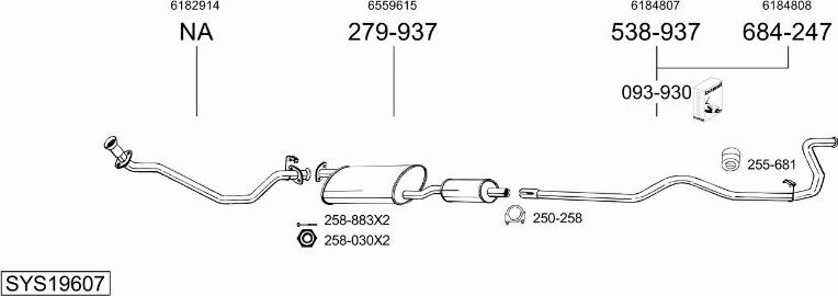 Bosal SYS19607 - Система випуску ОГ autocars.com.ua