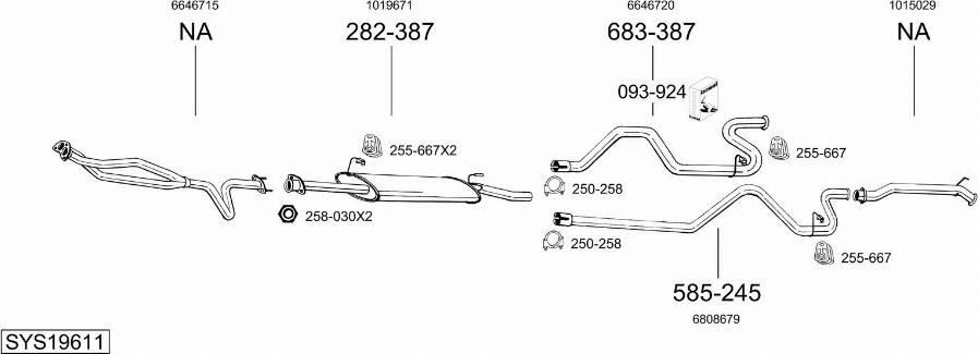 Bosal SYS19611 - Система выпуска ОГ avtokuzovplus.com.ua