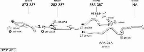 Bosal SYS19613 - Система випуску ОГ autocars.com.ua
