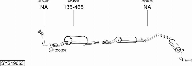Bosal SYS19653 - Система випуску ОГ autocars.com.ua