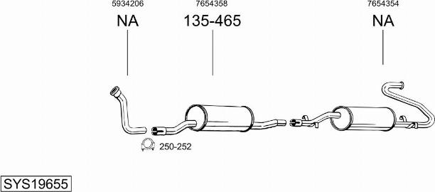 Bosal SYS19655 - Система випуску ОГ autocars.com.ua
