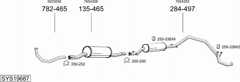 Bosal SYS19687 - Система випуску ОГ autocars.com.ua
