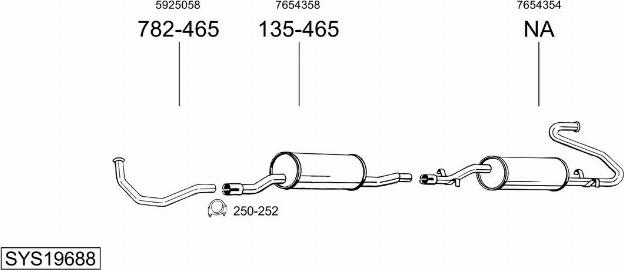 Bosal SYS19688 - Система випуску ОГ autocars.com.ua