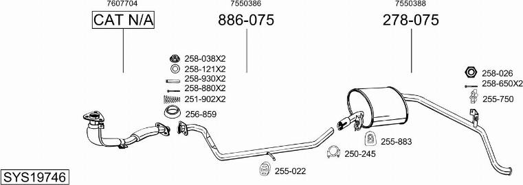 Bosal SYS19746 - Система випуску ОГ autocars.com.ua