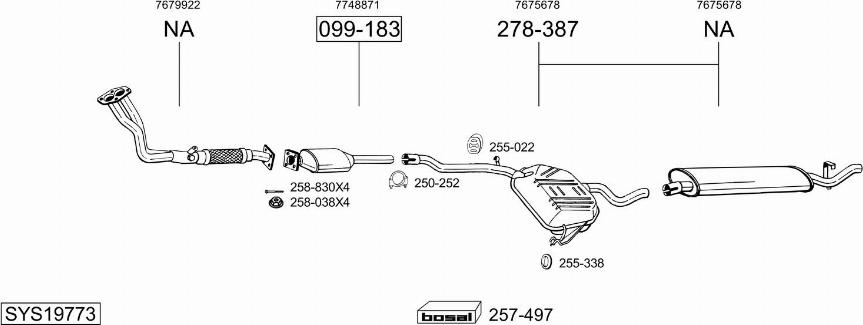 Bosal SYS19773 - Система випуску ОГ autocars.com.ua