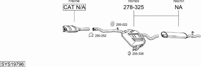 Bosal SYS19796 - Система випуску ОГ autocars.com.ua