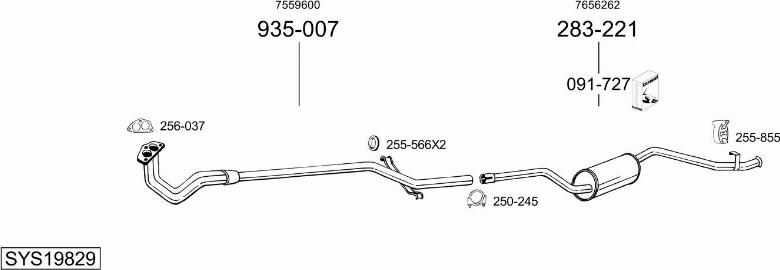 Bosal SYS19829 - Система випуску ОГ autocars.com.ua