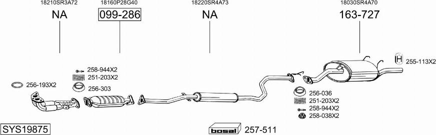 Bosal SYS19875 - Система випуску ОГ autocars.com.ua