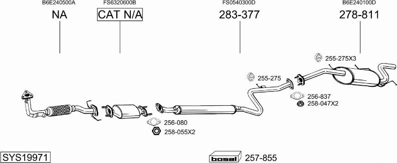 Bosal SYS19971 - Система випуску ОГ autocars.com.ua